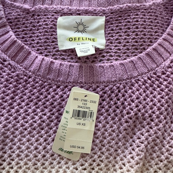 New Aerie crop crochet sweater size XS
Balayage of 3 - lavender, cream & brown - Picture 3 of 4